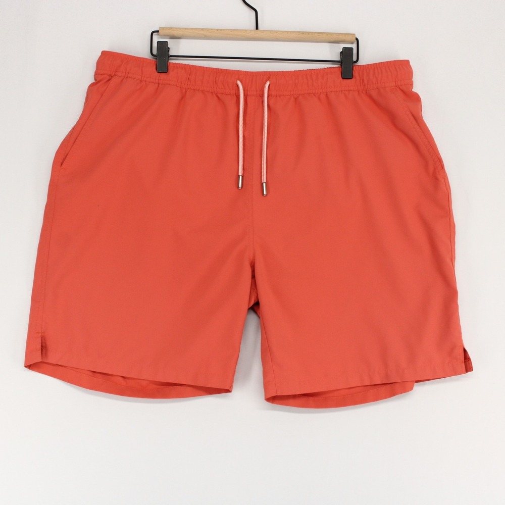 Peter Millar Seaside Swim Trunks Mens XL Coral Mesh Liner Elastic Waist Pocket